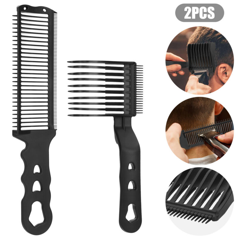 2 Pcs Barber Comb Fading Curved Blending Longer Hair Professional Hair Cutting