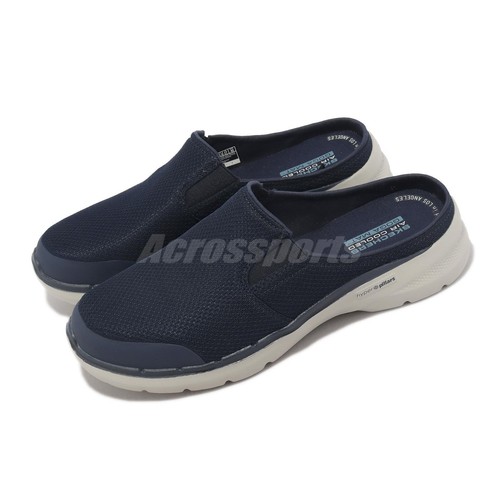 Skechers Go Walk 6-Cabrio Темно-серые мужские повседневные туфли без шнурков 216270-NVGY