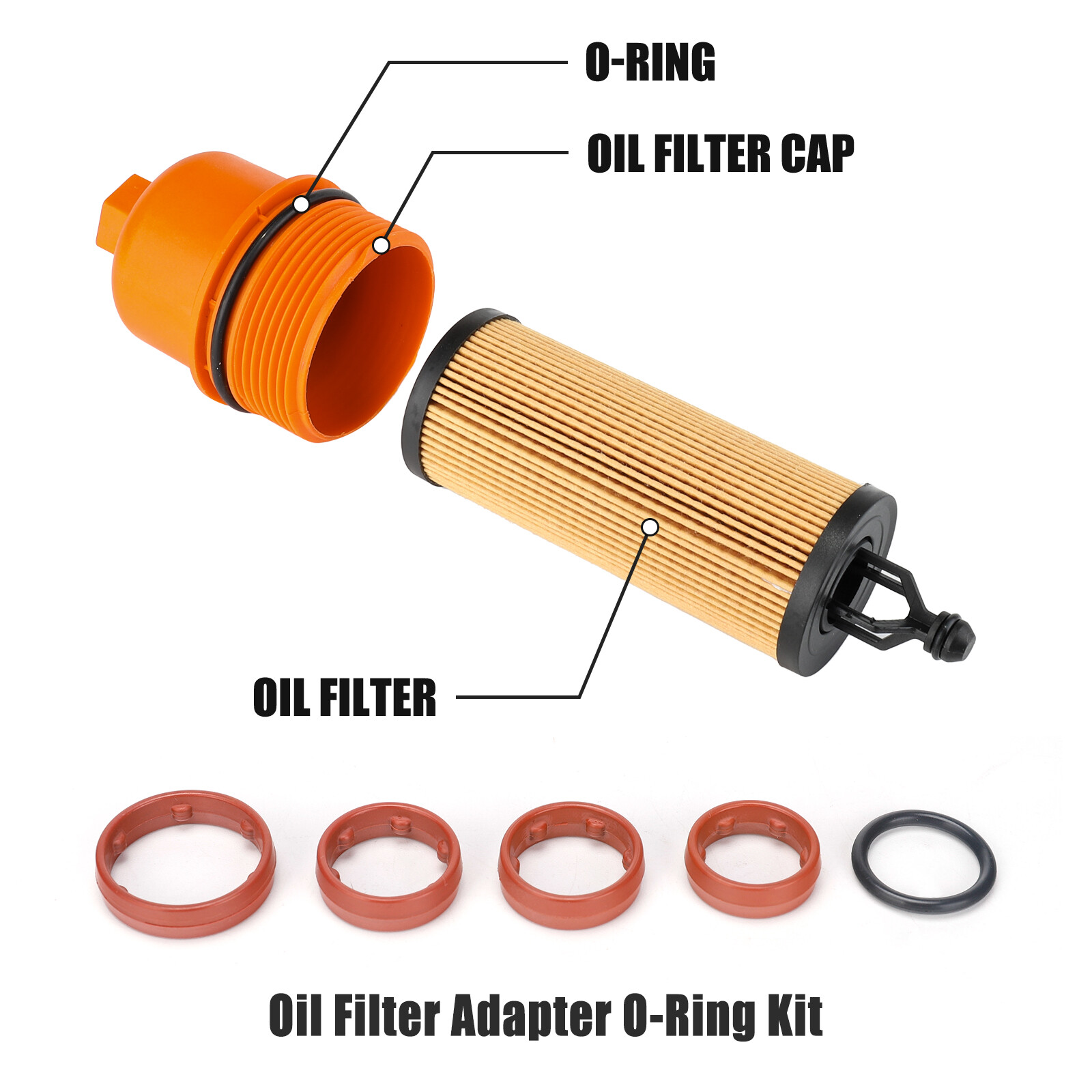 Housing Cap & Oil Filter & O-ring Kit For Chrysler Jeep Dodge Ram V6