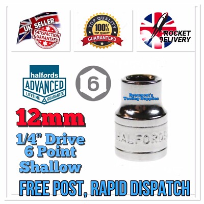 Halfords Advanced 12mm HI-TORQ 6 Point Socket 1/4 Drive Standard *FREE POST*