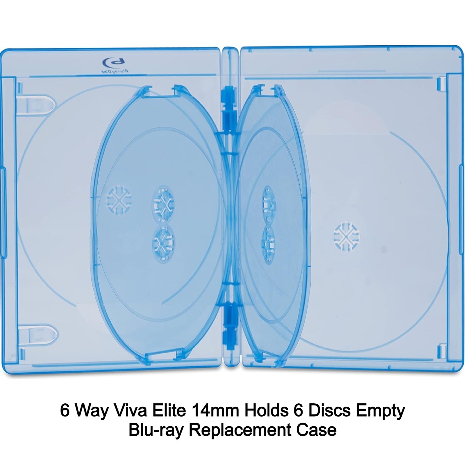 1 x 6 Way Viva Elite 14mm Holds 6 Disc Transparent Blu-ray