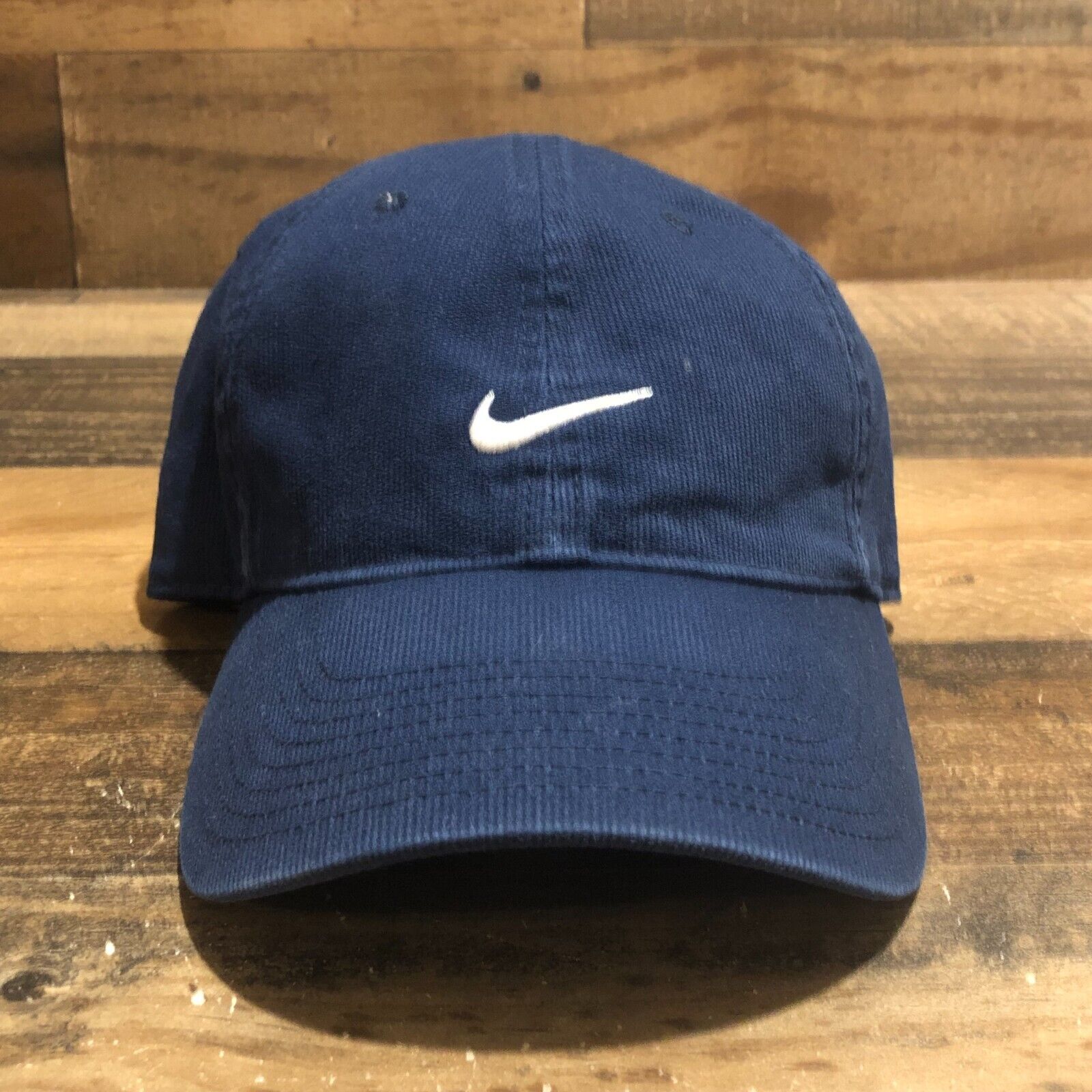 Vintage 80s NIKE Yupoong Black Corduroy Snapback Hat Cap