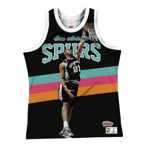 Mitchell & Ness Black НБА Сан-Антонио Спёрс Тим Дункан сублимированный танк игрока