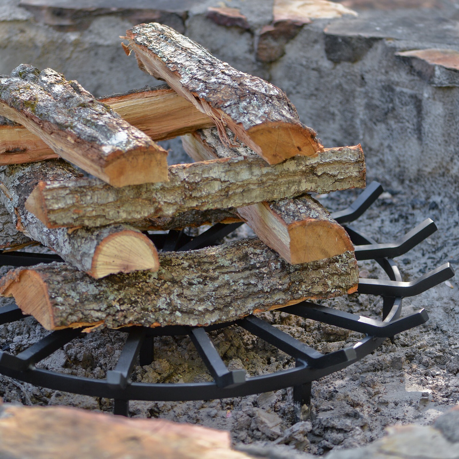 Super Heavy Duty Wagon Wheel Firewood Grate for Fire Pit - Made in USA