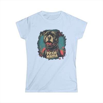 Luscious Threads - ''Pittie Moma Adorable Pit Bull'' Women's Softstyle Tee