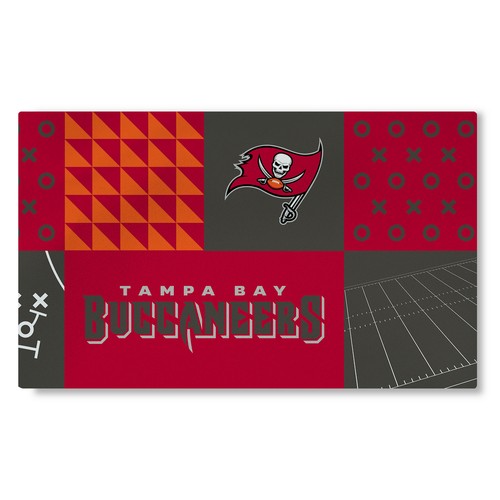 Моющийся коврик для гостиной с цветными блоками Northwest NFL Tampa Bay Buccaneers, 36 X 60