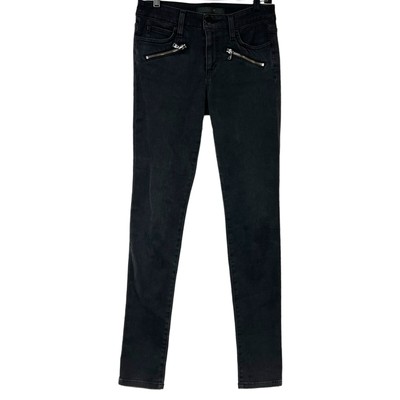 Joe's Jeans Black Denim Brynn Stretch Women Size 26 Inline Zip Skinny Zippers
