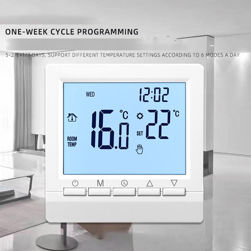 Digital Thermostat Raumthermostat Fußbodenheizung Wandheizung weiß LCD X9T. N2O7