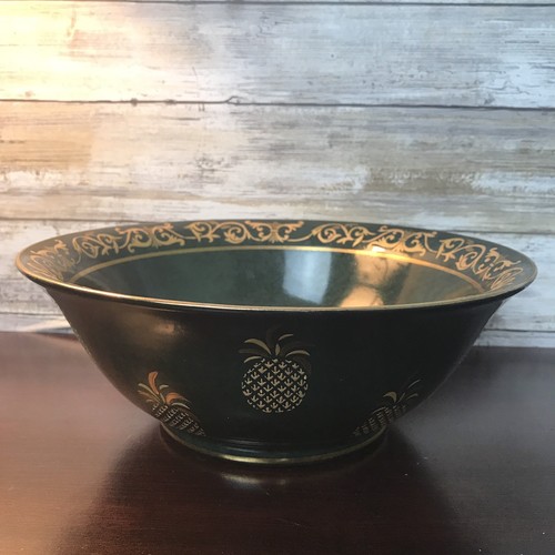Pineapple Serving Vegetable Bowl Andrea By Sadek Green And Gold 10