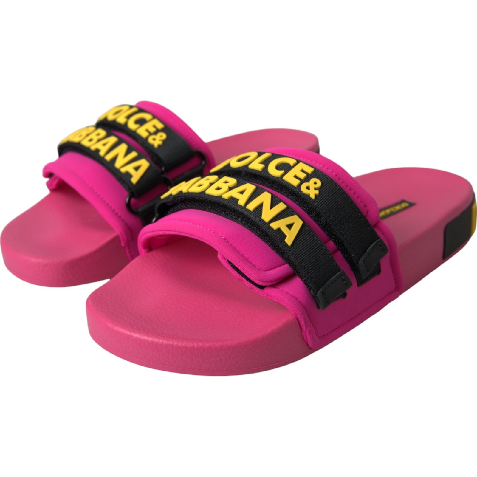シューズ・サンダルその他 DOLCE & GABBANA Woman Flat sandals Pink CQ0436AY329 80402 Dolce & Gabbana Pink Black Logo Beachwear Flats Sandals