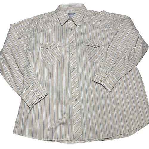 トップス vintage western shirt Vintage Wrangler Western Shirt Men's 2X Big Striped Tan