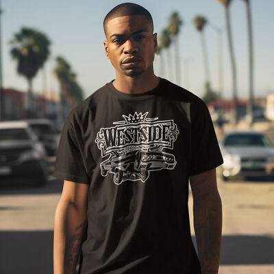 Westside Lowrider Tee Unisex Adult T-Shirt Westcoast Hip Hop Rap Old School Tee