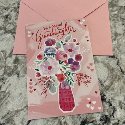 Valentine s Day For A Special GrandDaughter 5 x7  Hallmark Greeting Card