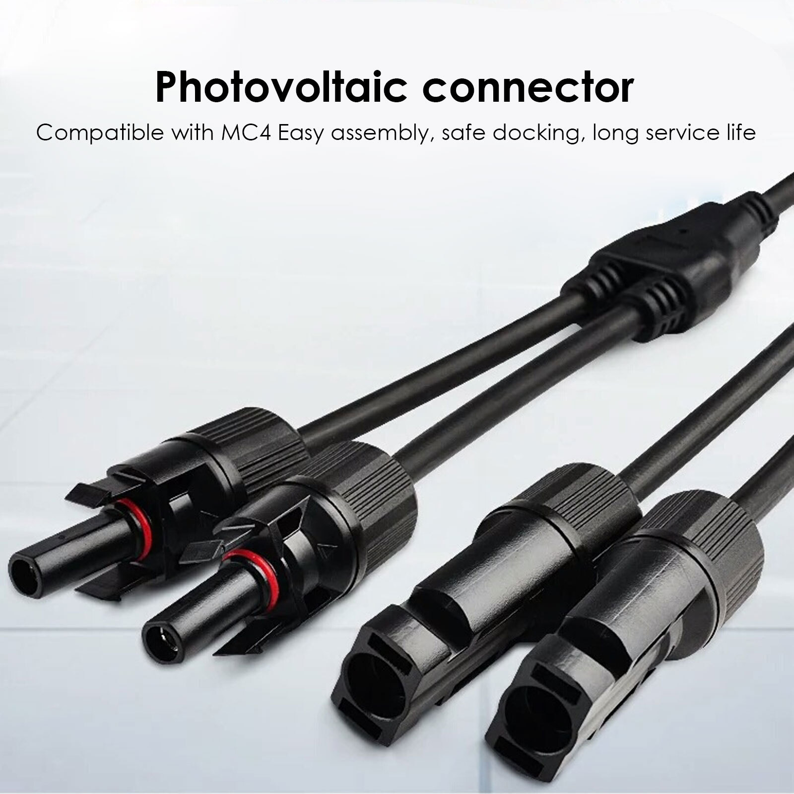 Solar Panel Y Branch Cable Waterproof Connection Adapter Connector Extension US