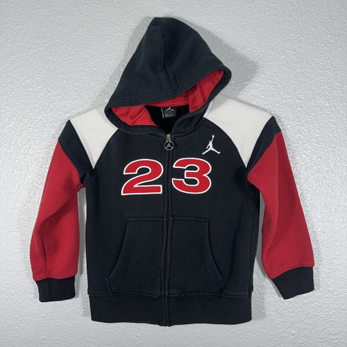 NIKE AIR JORDAN JUMPMAN LOGO BOYS ZIP UP JACKET HOODIE RED