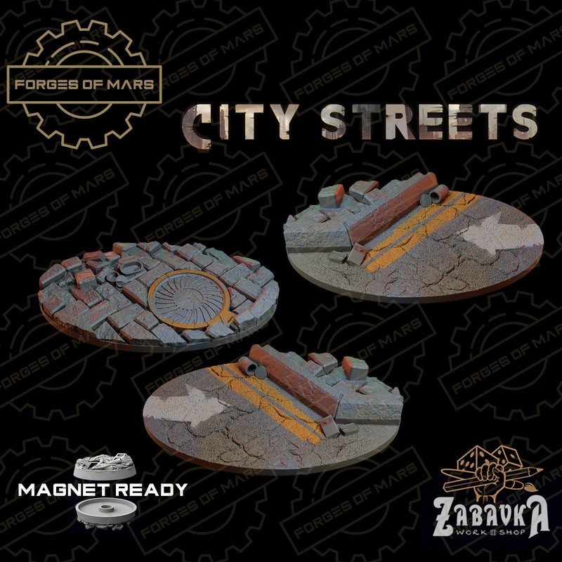 Bases - City Streets - Oval 60x35mm (X3)