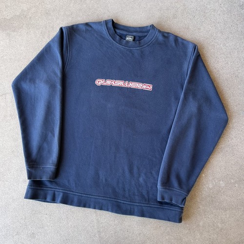 Vintage 90s Quiksilver Spellout Logo Crewneck Sweatshirt Sz XL | eBay