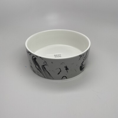 Large Dog Bowl Pet Food Water Dish Eat Play Love Ceramic by Fringe Studio 6.5'' 