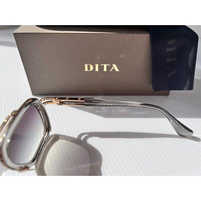 Pre-owned Dita Lxn-evo Dts403-a-02 Crystal Grey White Gold Blue Flash Mirror Sunglasses In Grey Blue Flash Mirror