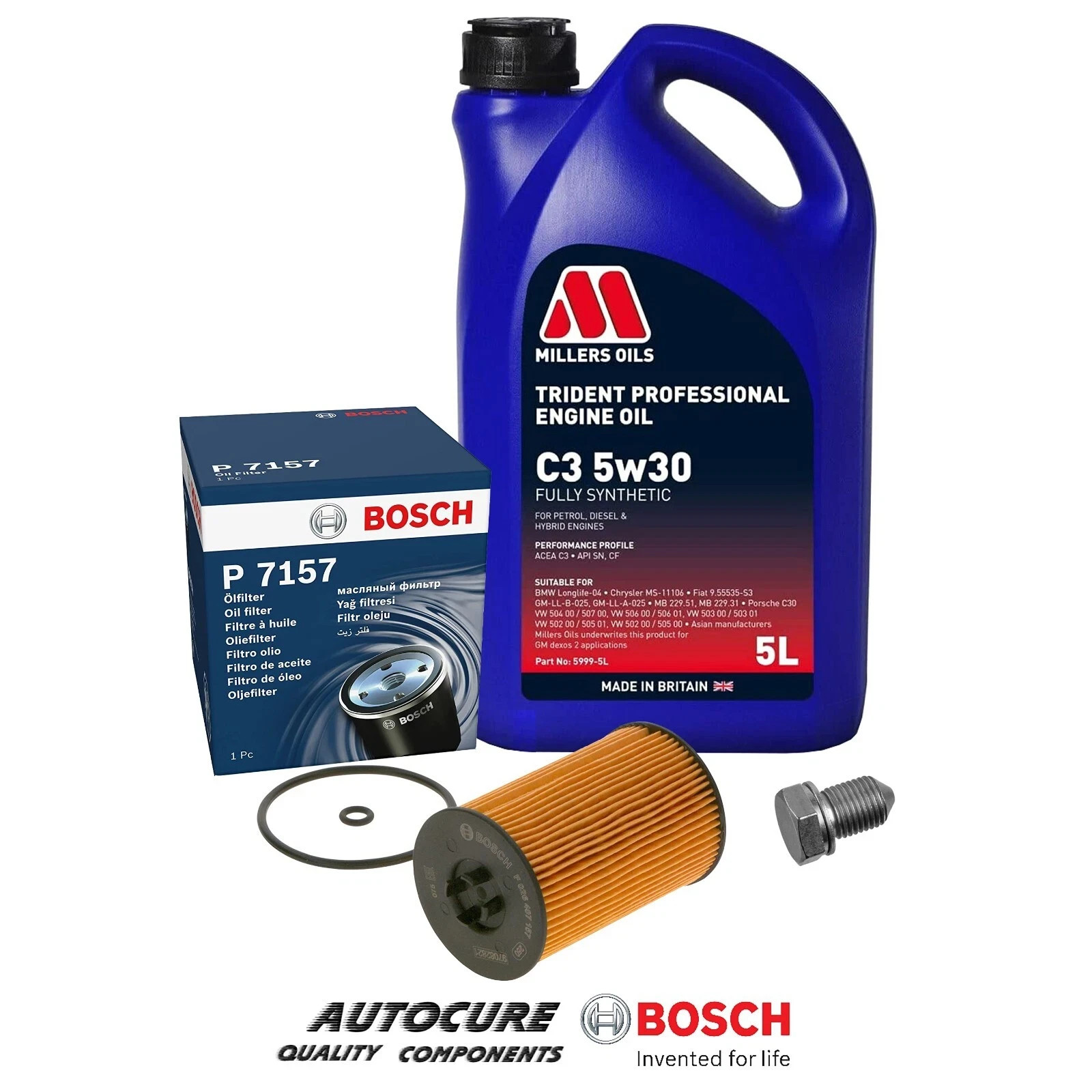FOR VW SHARAN S 2.0L TDI (MK2) BOSCH OIL CHANGE SERVICE KIT [2015 - 2022]