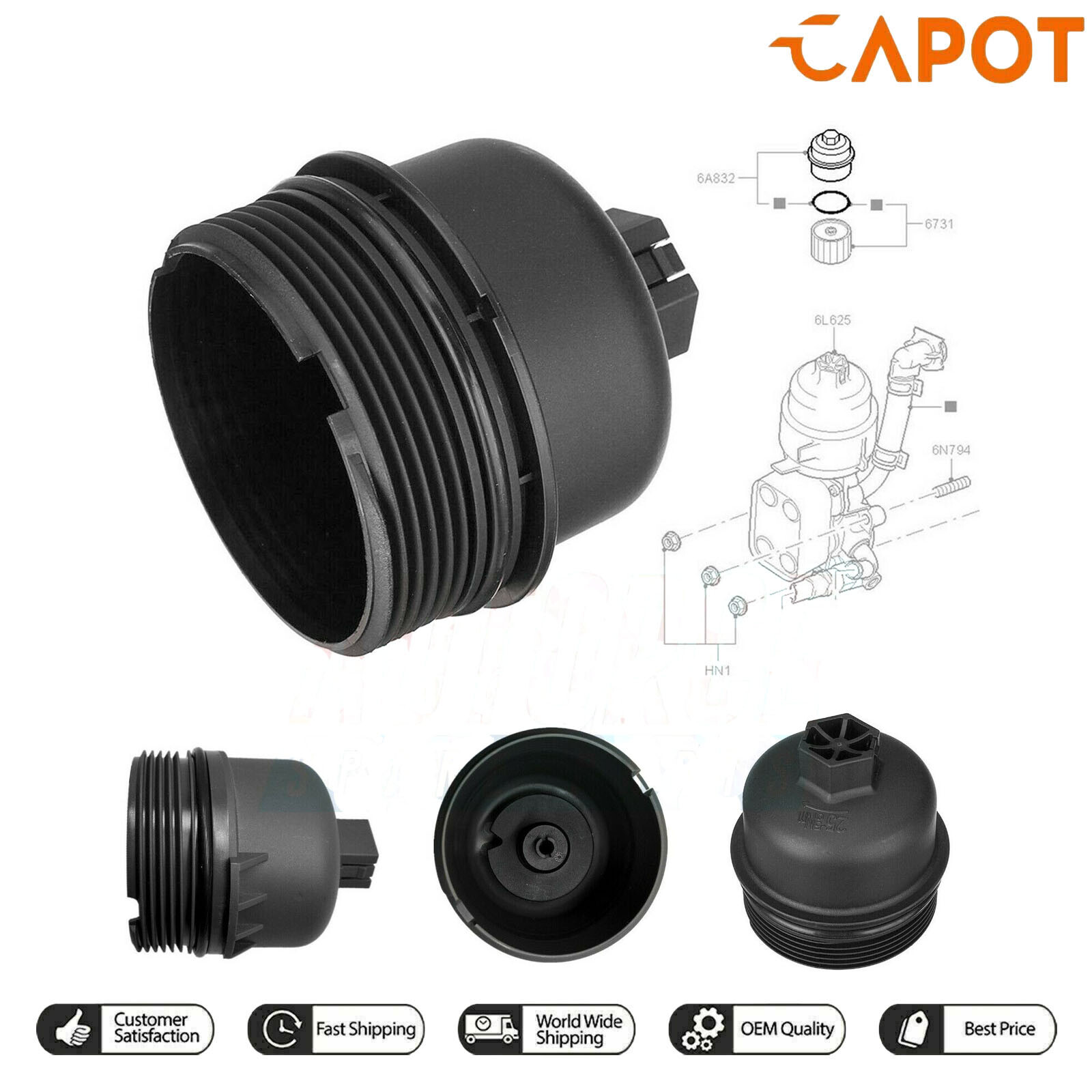 Oil Filter Housing Cap For Ford Transit Mk7 2.2 2.4 Diesel 3M5Q6737AA