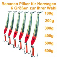 Banana pilker for Norway Stabut 100 600g Leuchtpilker Sea Pilker