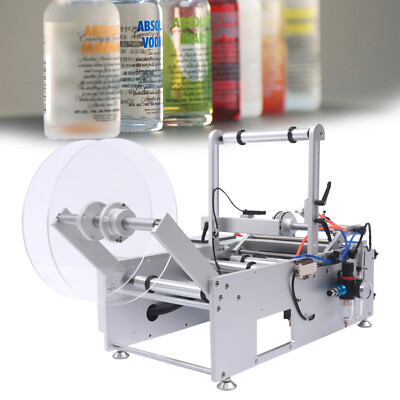 Semi-automatic Round Bottle Labeling Equipment For Glass Plastic Metal Bottles