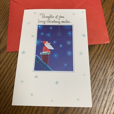 Merry Christmas From Miles Away, Thoughts Of You 5.5 x8  Hallmark Greeting Card
