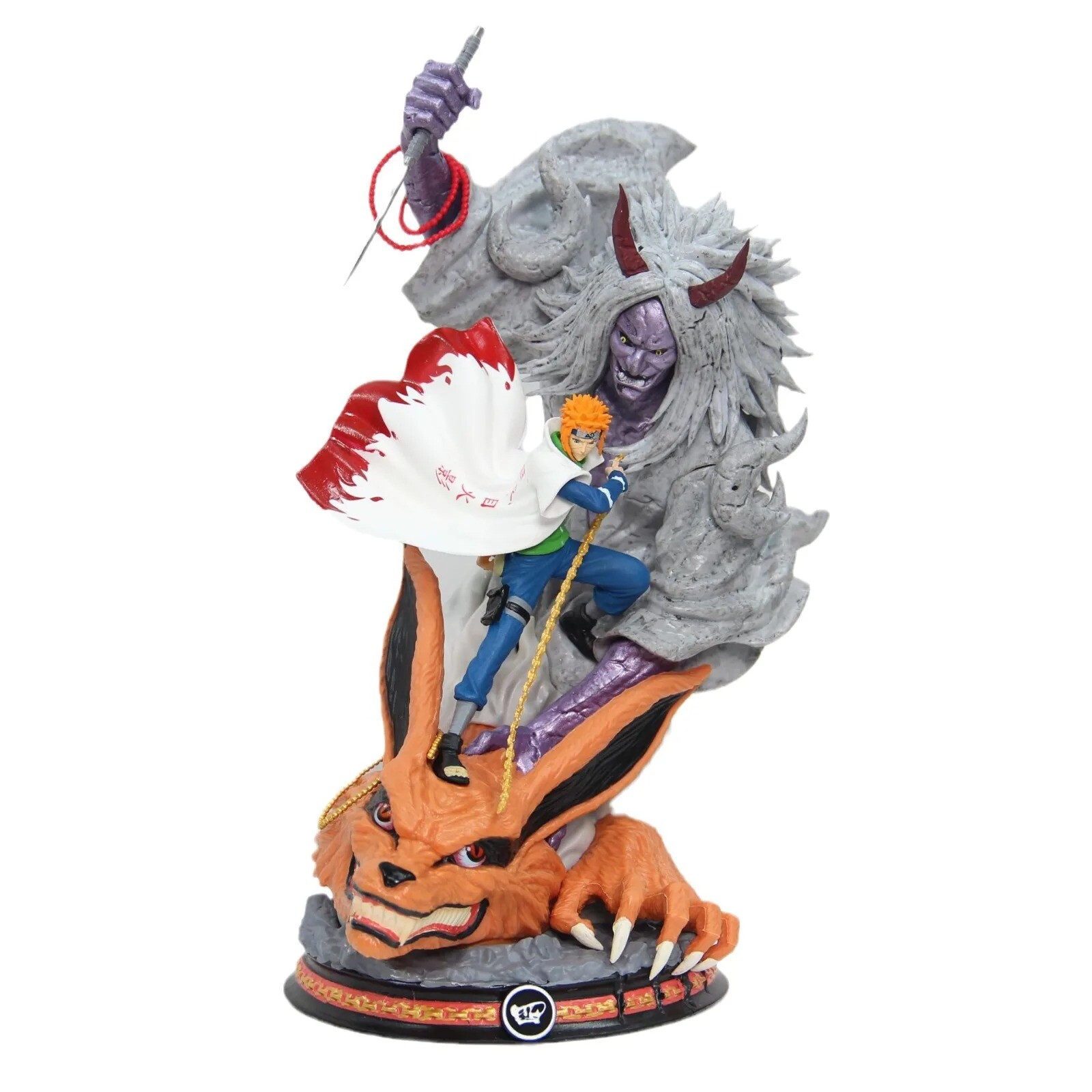 29cm Naruto Minato vs 9 Tails Kurama Battle PVC Action Figure