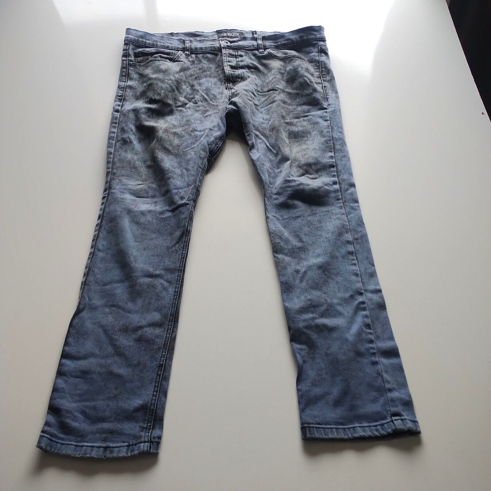 XXX Rude Jeans Blue Acid Wash Skinny Stretch Denim Hot Topic