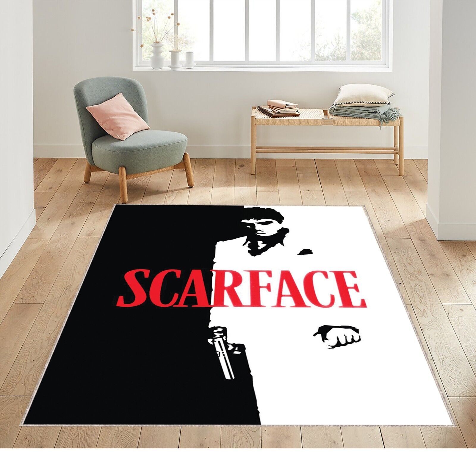 Scarface Rug, Fan Gift, Large and Small Size Rug, Tony Scarface Rug, Fan Gift, Large and Small Size Rug, Tony