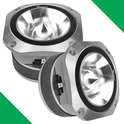 (2) 4'' SUPER TWEETER TIMPANO 900WATTS MAX TPT-ST25 CHROME BULLET 8 OHM PRO AUDIO