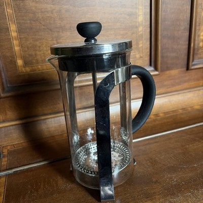 Cafeteria One Cup Silver stainless steel  And Glass-VGC