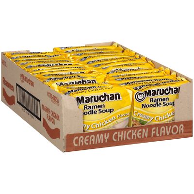 Maruchan Ramen Creamy Chicken Ramen Noodles Ready to Eat Meals 3 Oz 24 Count