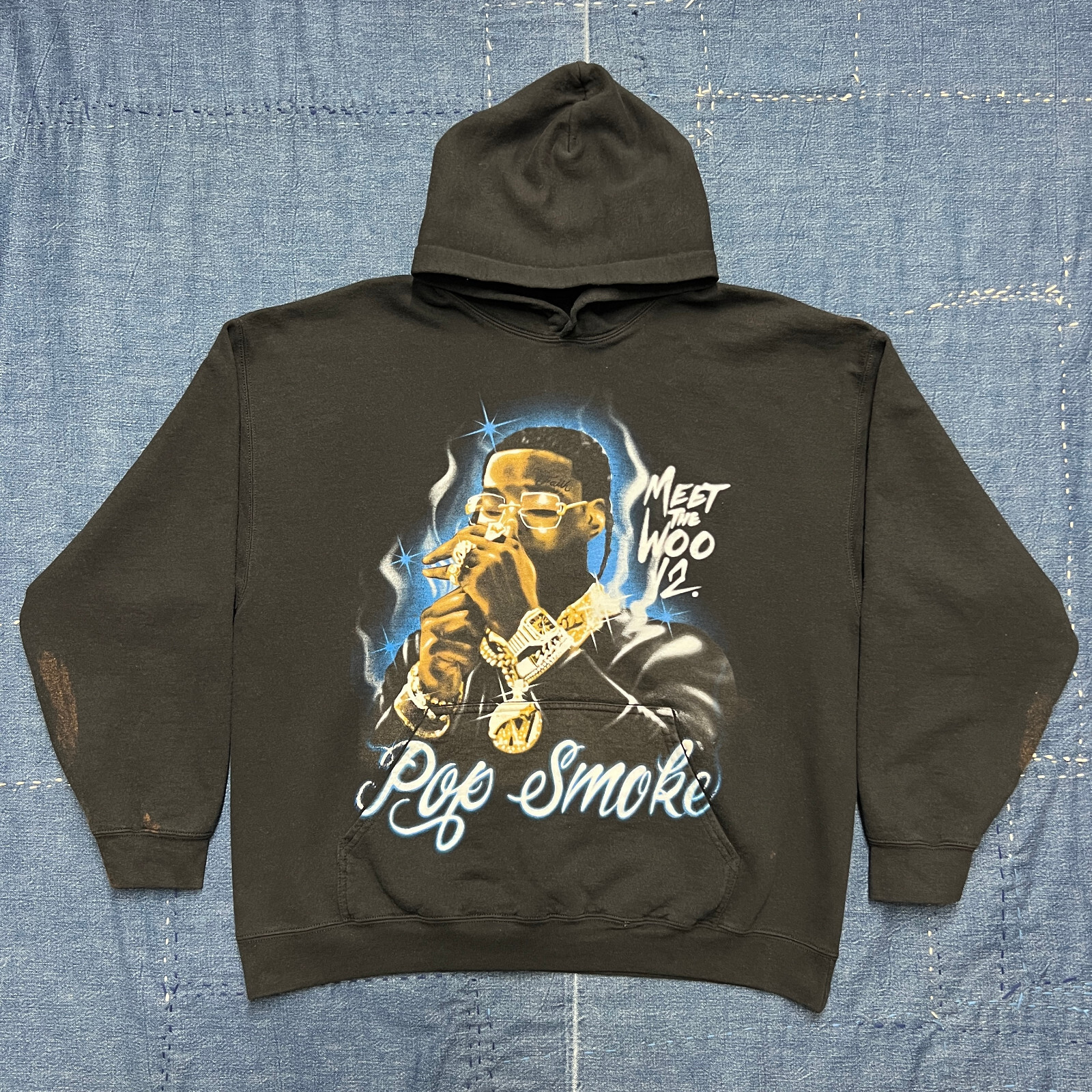 Pop Smoke Meet the Woo 2 Sweatshirt XL Black Hoodie Bleach Hip Hop Drill  NYC | eBay