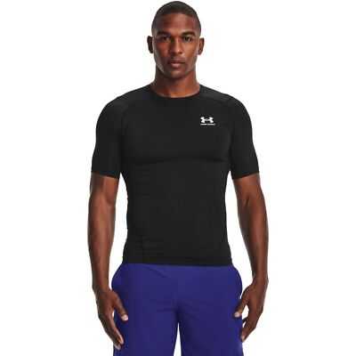 

Мужская футболка Under Armour HeatGear, черно-белая спортивная футболка, топ для спортивной одежды, Черный