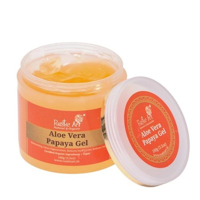 Rustic Art Organic Aloe Vera Gel, Papaya, 100g
