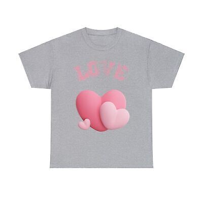 3D Love T-Shirt Unisex Cotton Tee Trendy  Shirts 