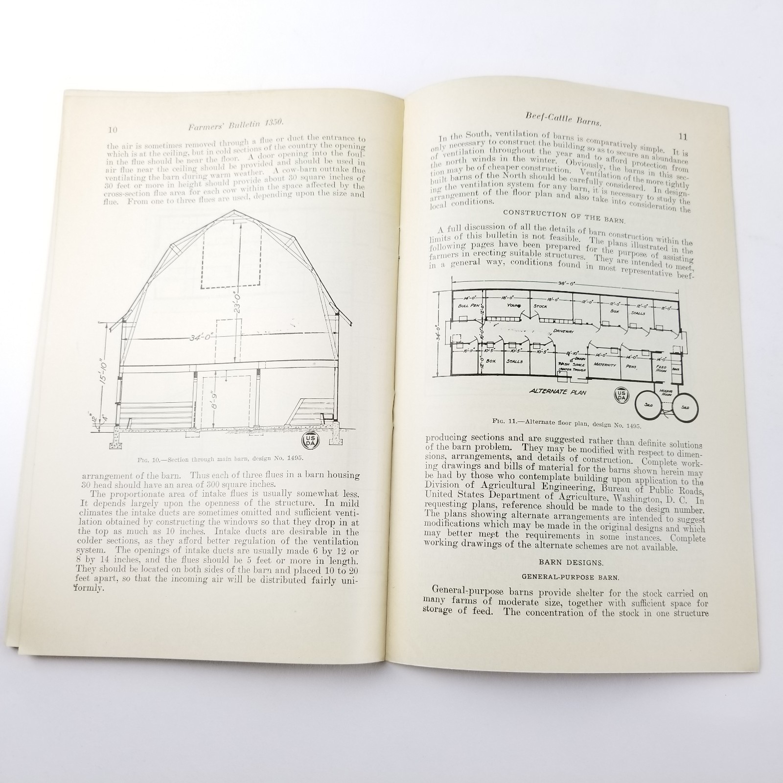 US Department of Agriculture Farmers Bulletin 1350 Beef Cattle Barns