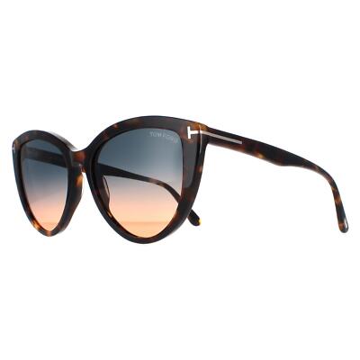 Pre-owned Tom Ford Sunglasses Ft0915 Isabella 55p Coloured Havana Green Gradient