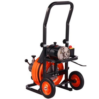 VEVOR 50FT 3/8" Drain Cleaner Machine Electric Drain Auger Snake Sewer Auto Feed