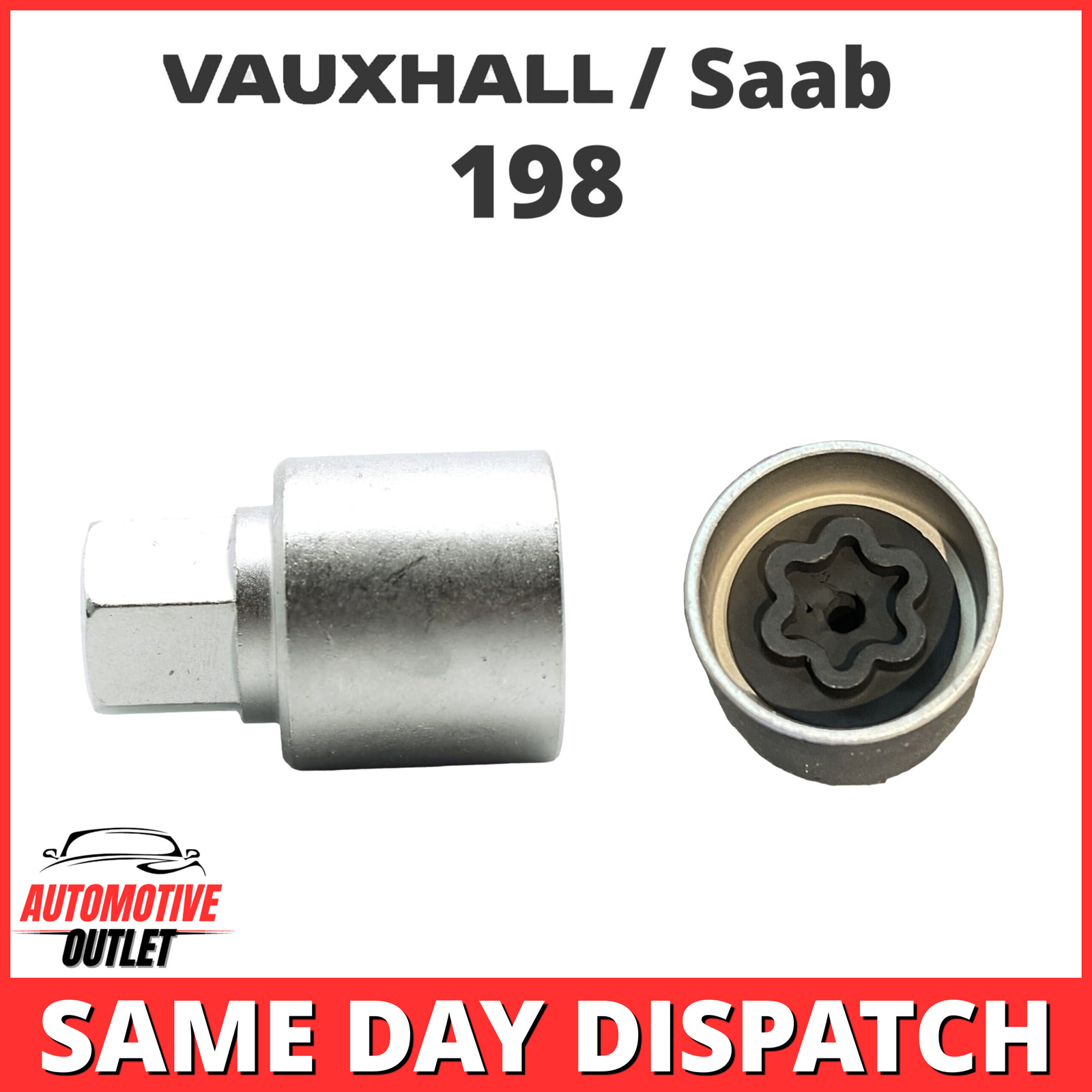 MASTER LOCKING WHEEL SECURITY NUT BOLT REMOVER KEY SOCKET 198V FOR VAUXHALL SAAB
