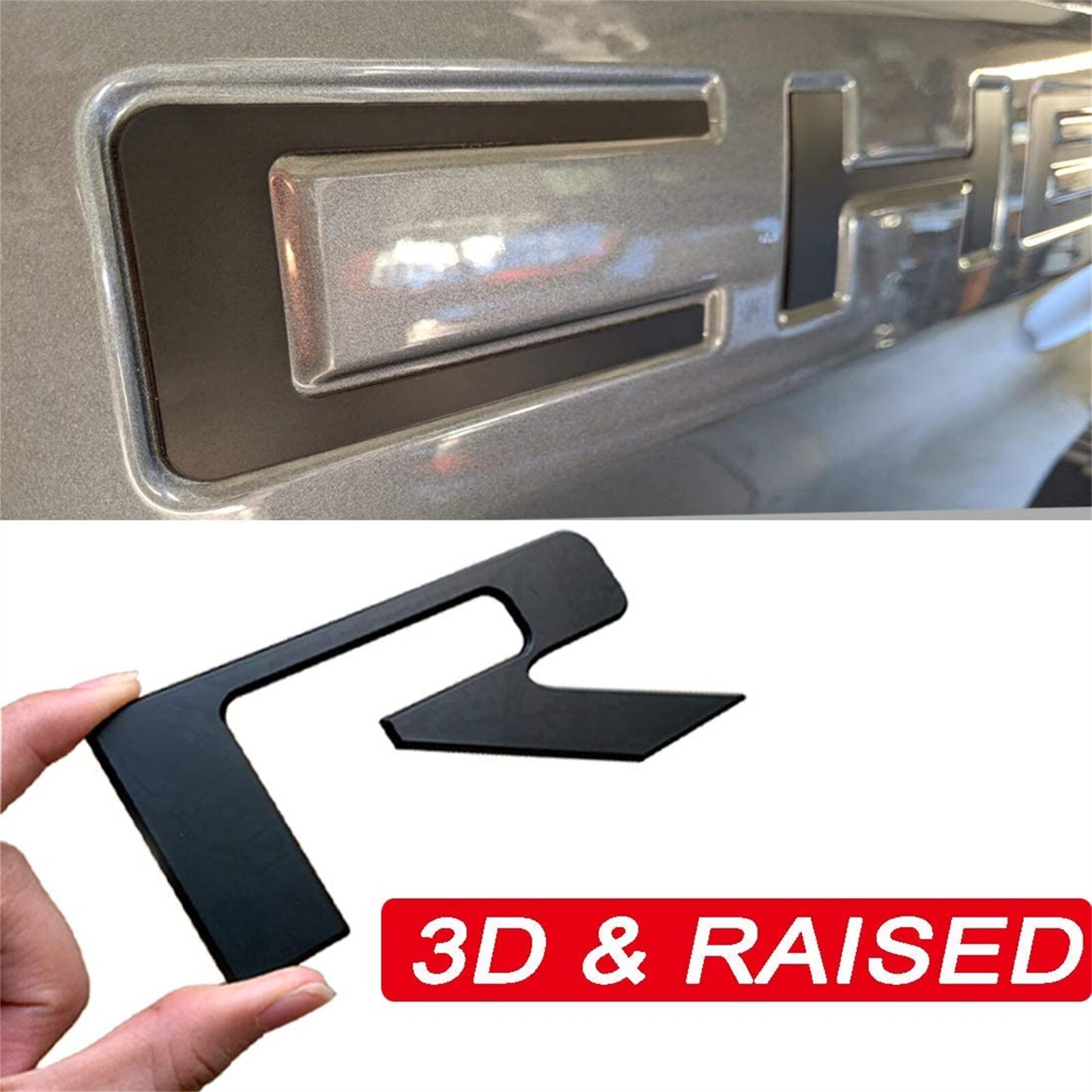 Black Raised Decal for 2019-2024 Silverado Model Tailgate Insert Letters Emblem