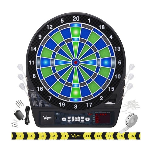 Viper Ion Electronic Dartboard, Illuminated Segments, Light Based Games, Green
