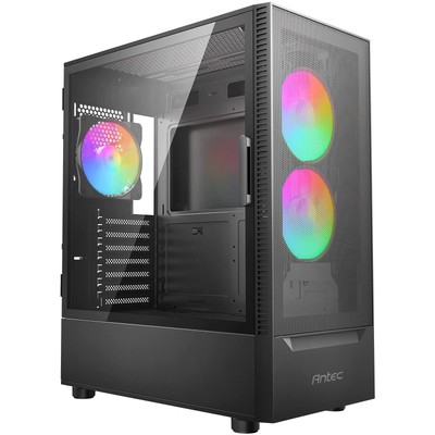 NX410 ATX Mid-Tower Case, Tempered Glass Side Panel, Full Side View, Pre-Inst...