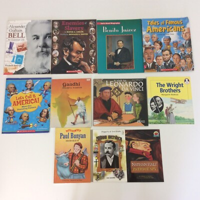 American History Biography 1st 2nd 3rd 4th Grade 11 Book Lot