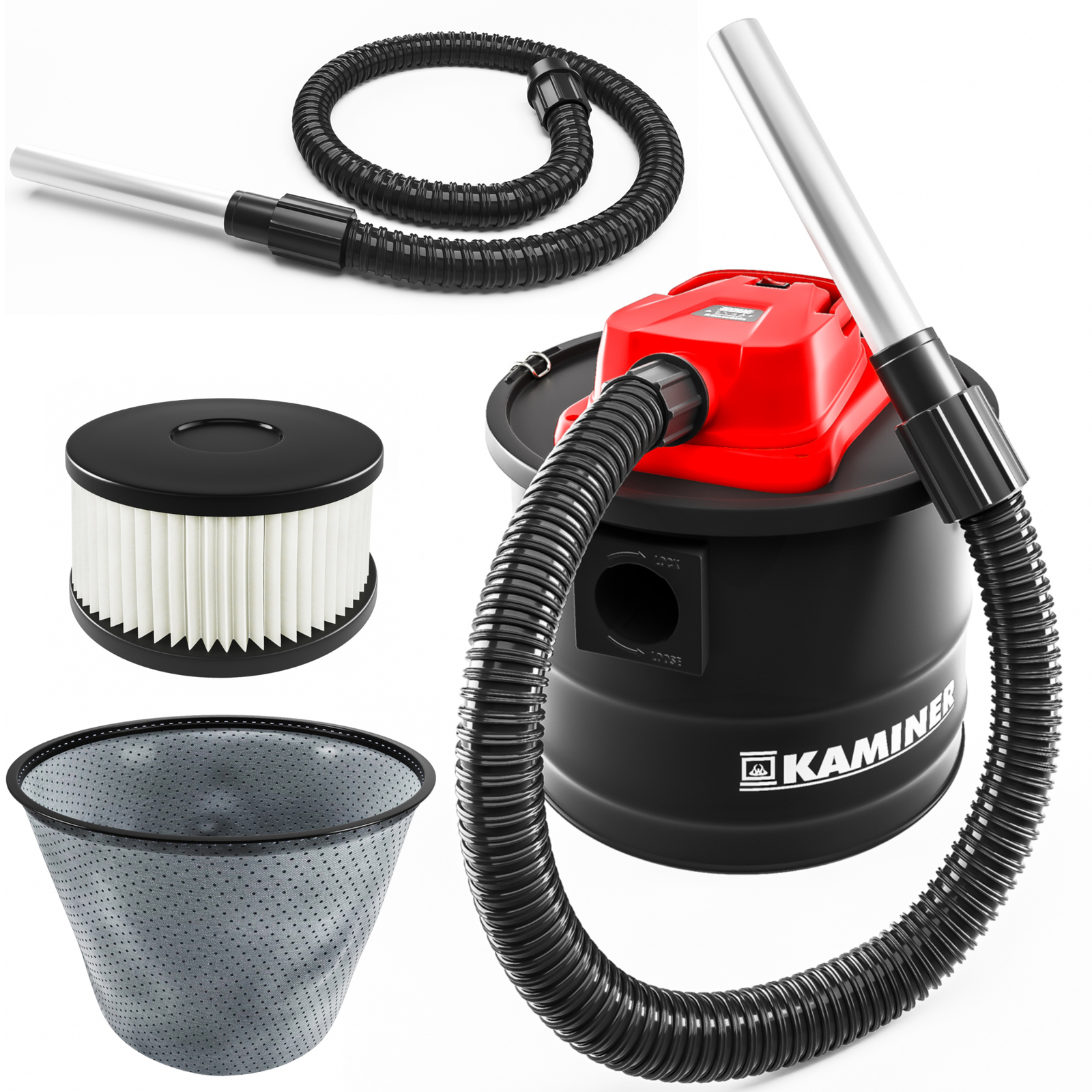 Aschesauger Elektrisch 15l 1200W Kaminofen Grill 2 Filtersystem HEPA  1170