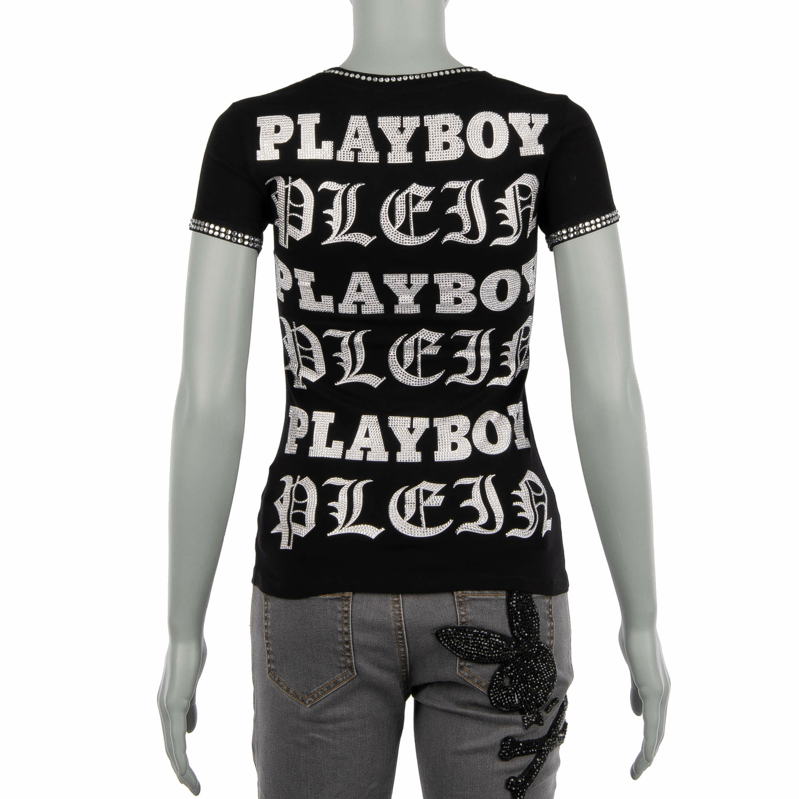 PHILIPP PLEIN X PLAYBOY Crystals Logo T-Shirt Lips Print Black Red S M 08486 | eBay