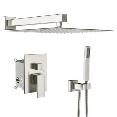 Lordear Rain Shower System 10 Inch Faucet Set Brushed Nickel F...