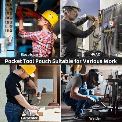 Pocket Tool Pouch Tool Belt Pouches with Belt Clip Utility Mini Tool Organize...
